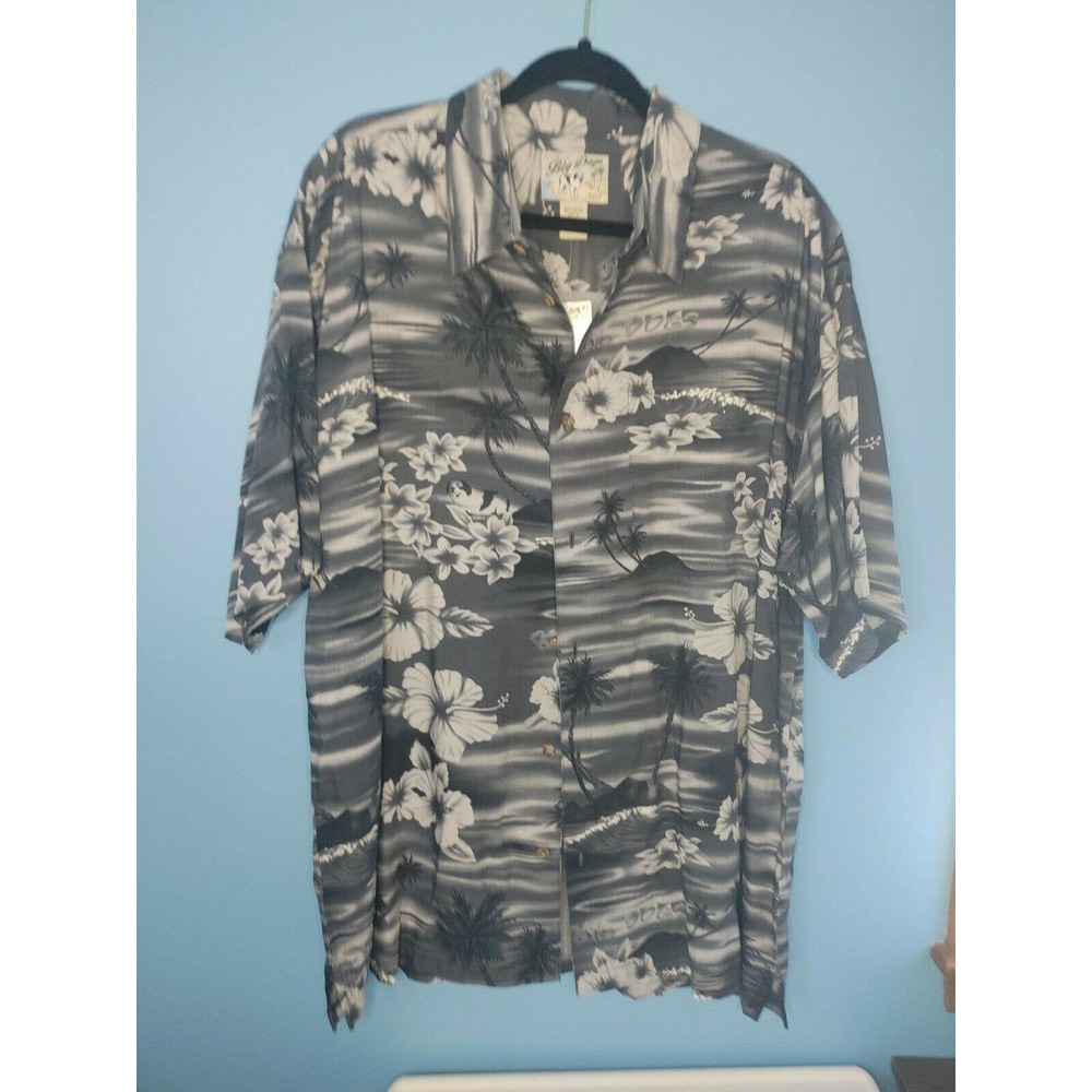 New Big Dogs Authentic Hawaiian Aloha Shirt Floral Hibiscus size XL NWT